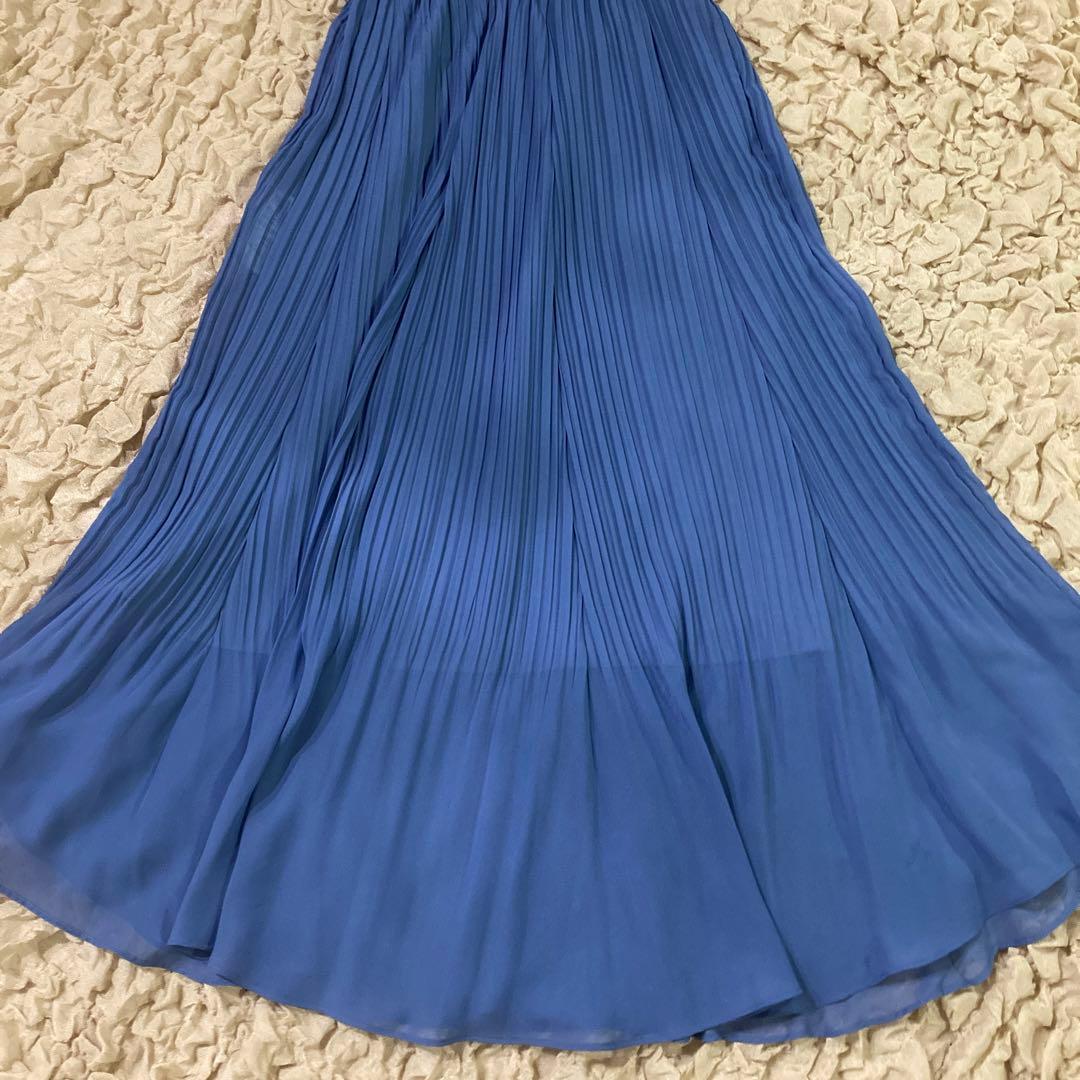 【美品】FRAY I.D エンブロイダリーシフォンコンビドレス　結婚式　水色