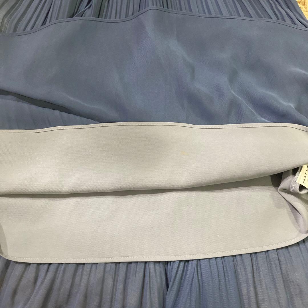 【美品】FRAY I.D エンブロイダリーシフォンコンビドレス　結婚式　水色