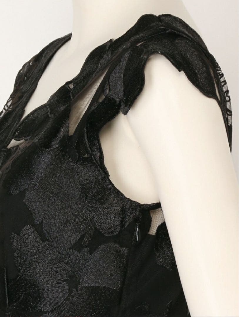 【美品】FRAY I.D エンブロイダリーシフォンコンビドレス　結婚式　水色