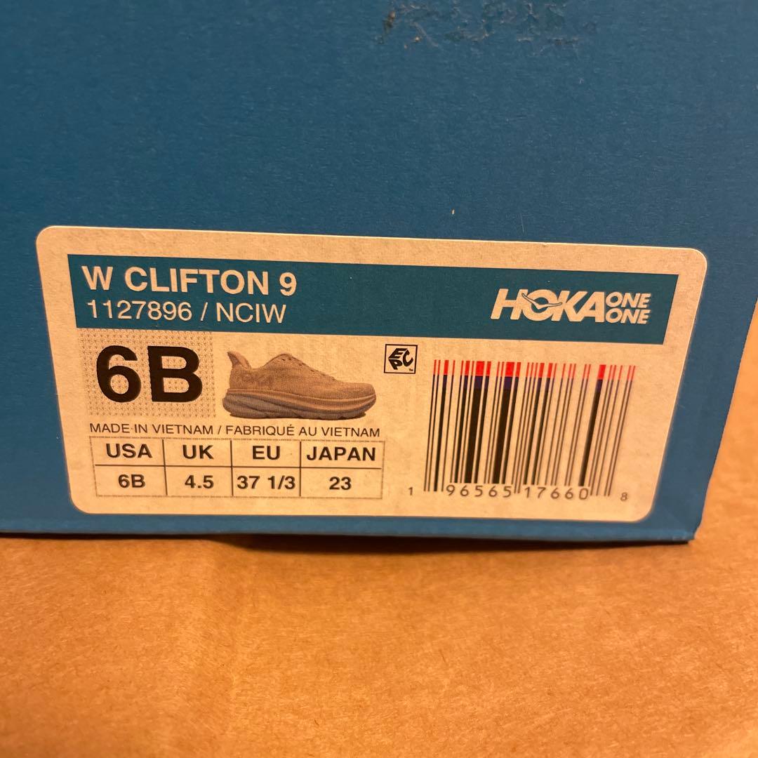 【未使用】HOKA クリフトン9 ホワイト 23cm