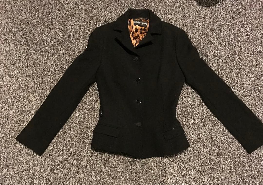 極美品Dolce & Gabbana ブラック テーラードジャケット36