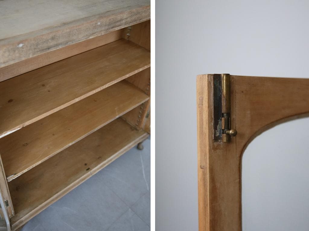 英国アンティーク木製ブックケースキャビネット/本棚/食器棚/飾り棚(92-244