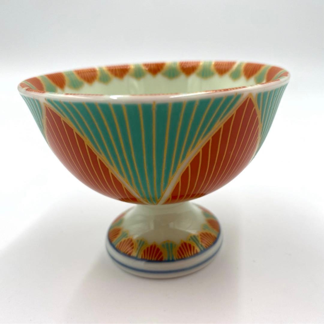 【☆希少なお品☆】【新品】有田焼幸楽窯　錦金系二色桔梗高台小付