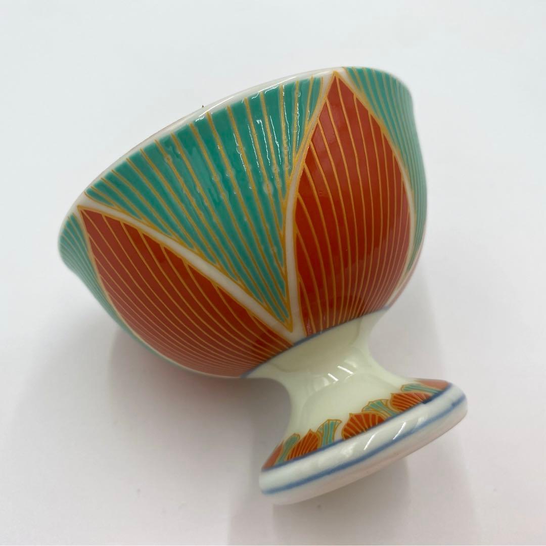 【☆希少なお品☆】【新品】有田焼幸楽窯　錦金系二色桔梗高台小付