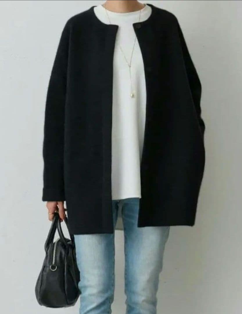 ビアズリー洗えるニットコート コーディガン コート イエナ ニーム グリン