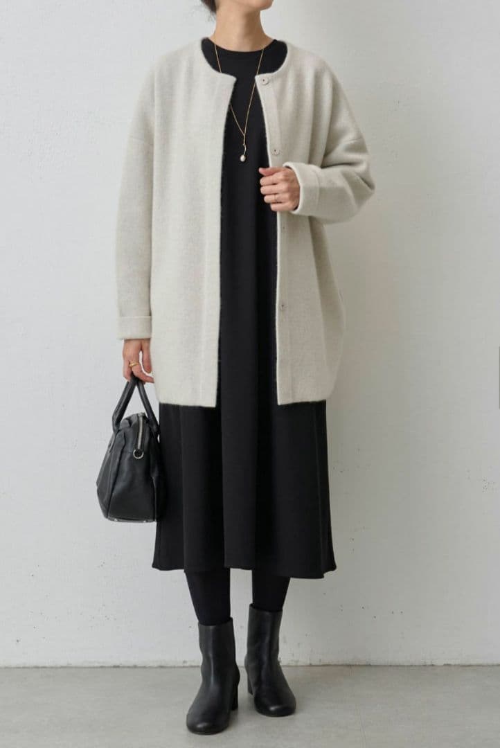 ビアズリー洗えるニットコート コーディガン コート イエナ ニーム グリン