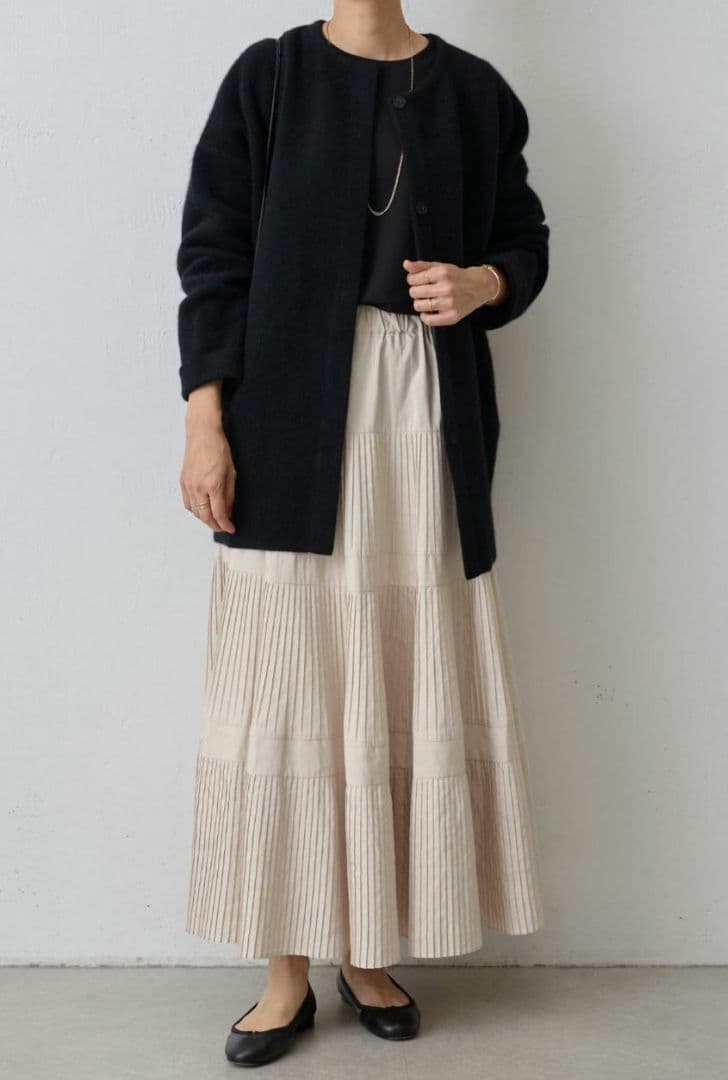 ビアズリー洗えるニットコート コーディガン コート イエナ ニーム グリン