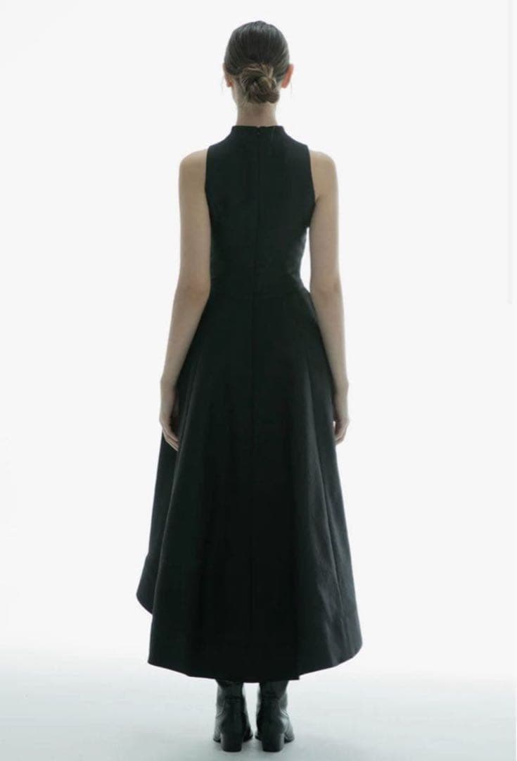 新品未使用/THEREDTHREAD V slit long dress fog
