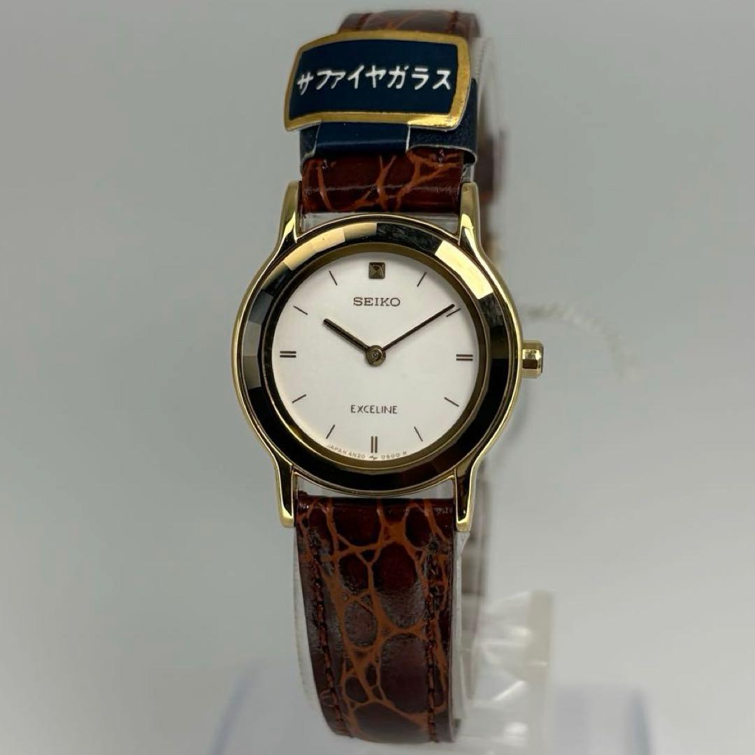 未使用品 SEIKO セイコー エクセリーヌ クォーツ腕時計 電池交換済