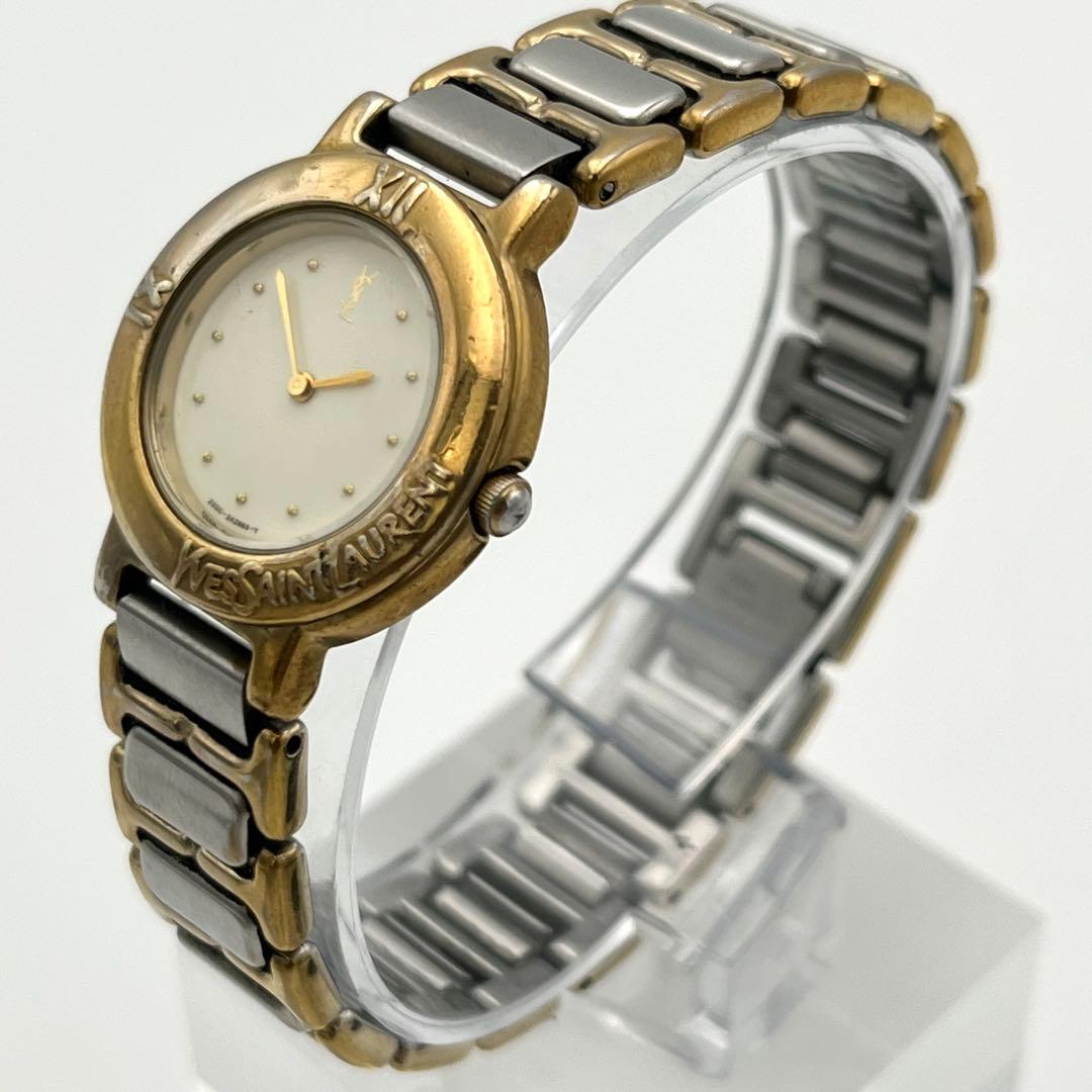 稼動品 イヴサンローラン YSL 2200-229789 ホワイト コンビ 時計