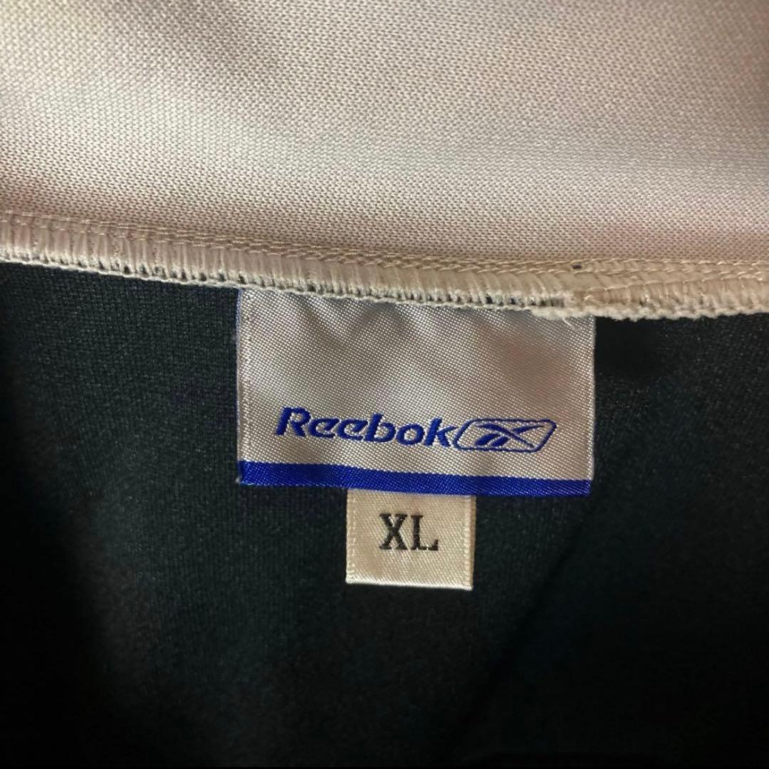 Reebokリーボック シンプルブラックジャージセットアップ上下セットXLサイズ
