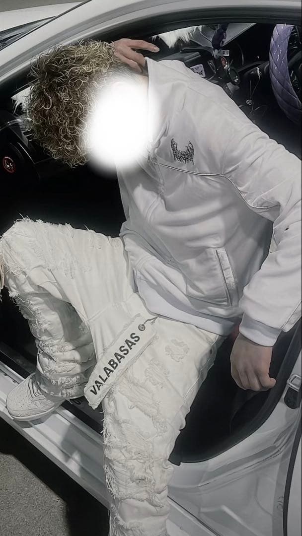 YB Velour Jacket White YXNGBRATZ Sサイズ