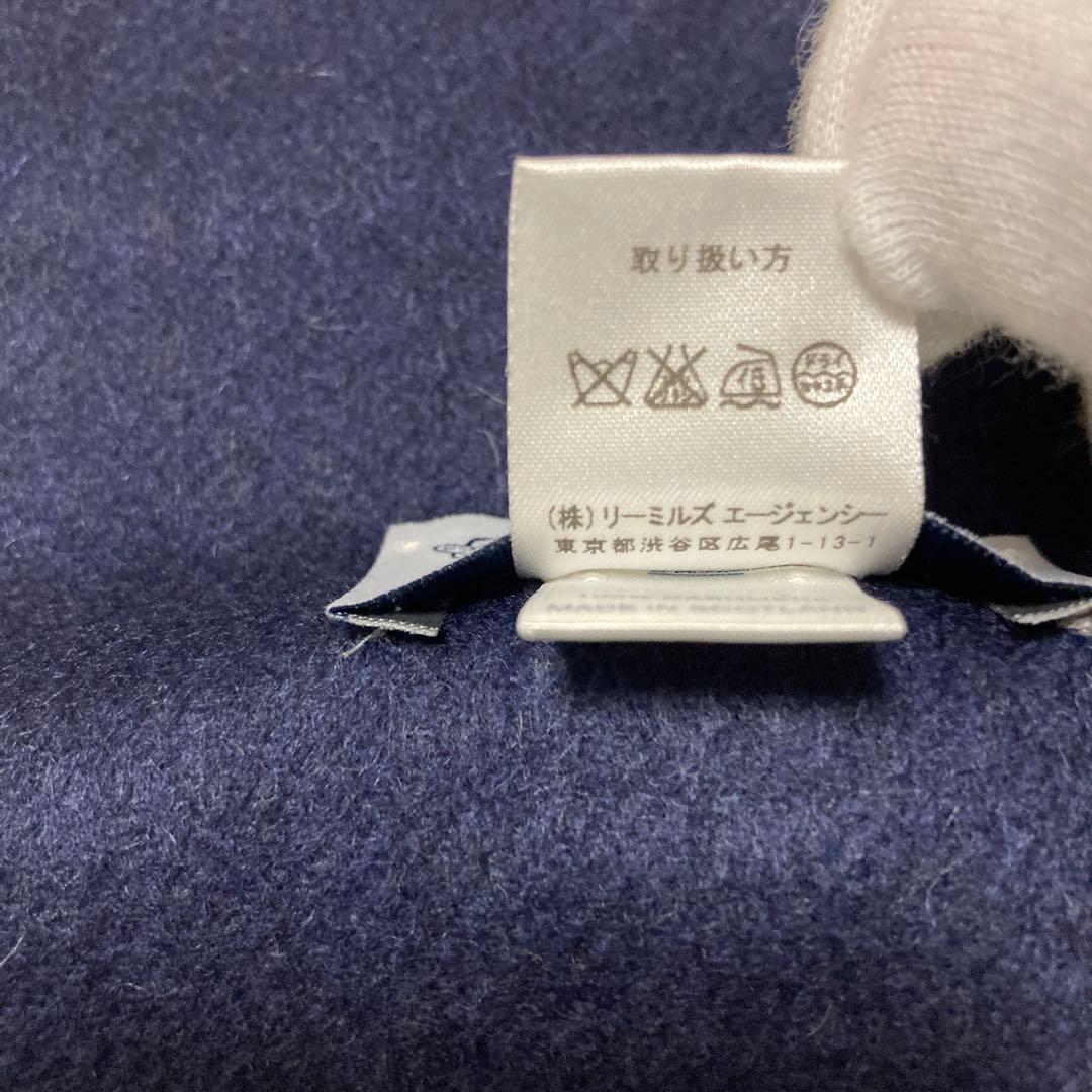 新品 ジョンストンズ カシミヤ100％ マフラー ネイビー 国内正規品