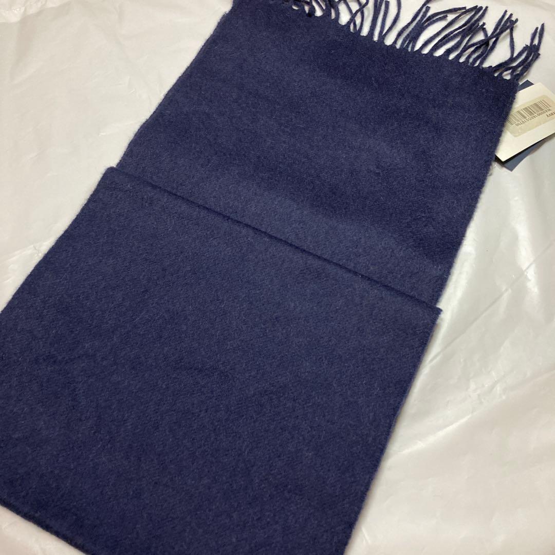 新品 ジョンストンズ カシミヤ100％ マフラー ネイビー 国内正規品