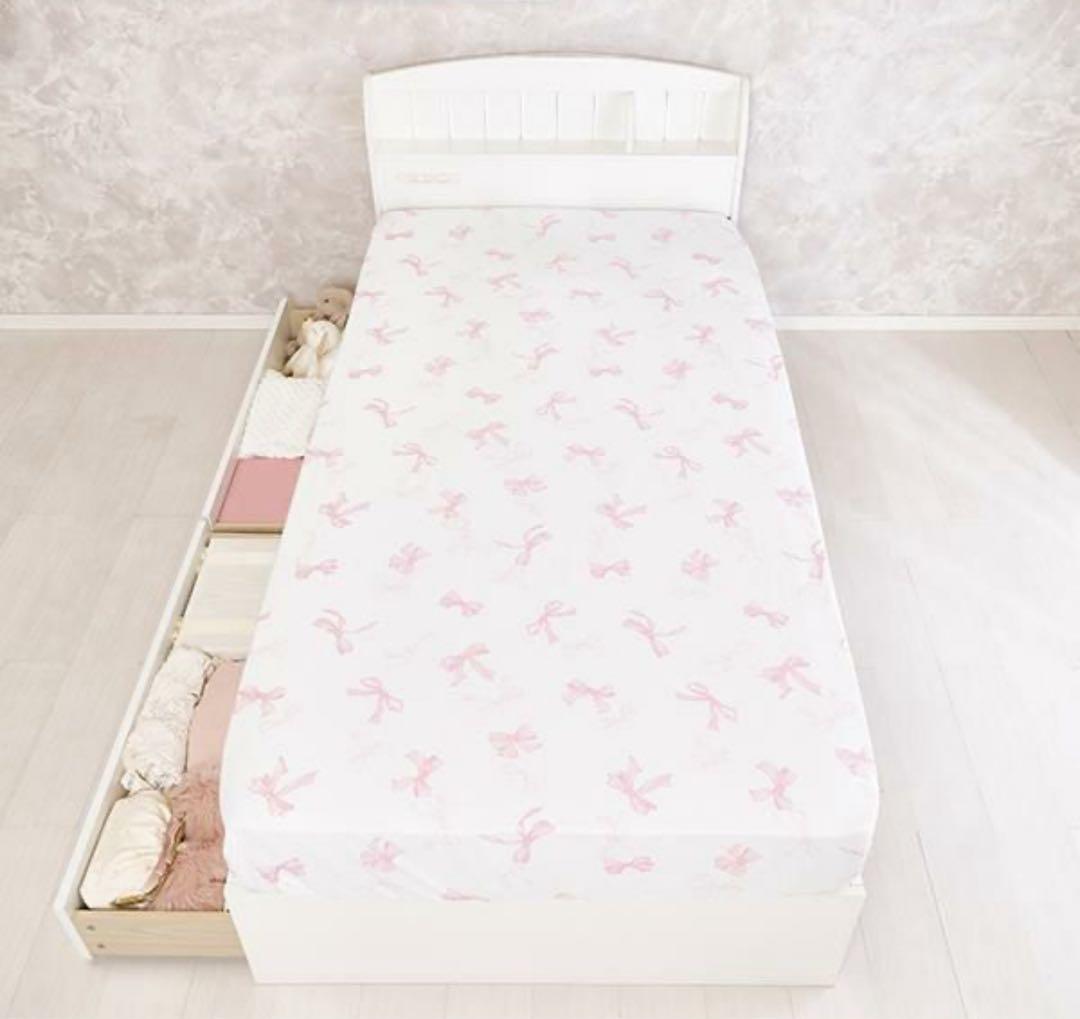 ロマプリ ベッドフレーム【大型】たっぷり収納（セミダブル）新品未使用☆値下げ中