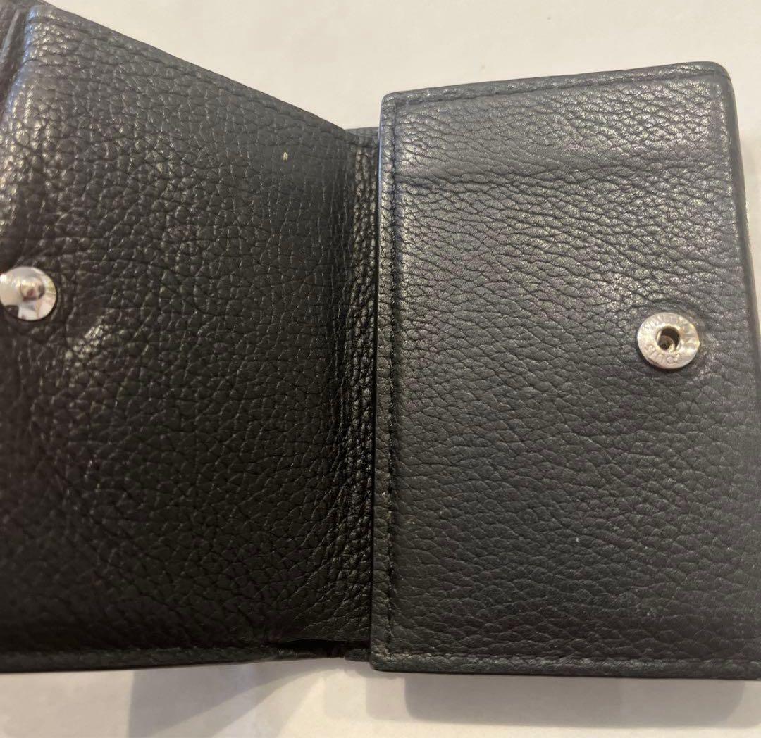 ルイヴィトン財布 黒革 三つ折り財布 レディース
