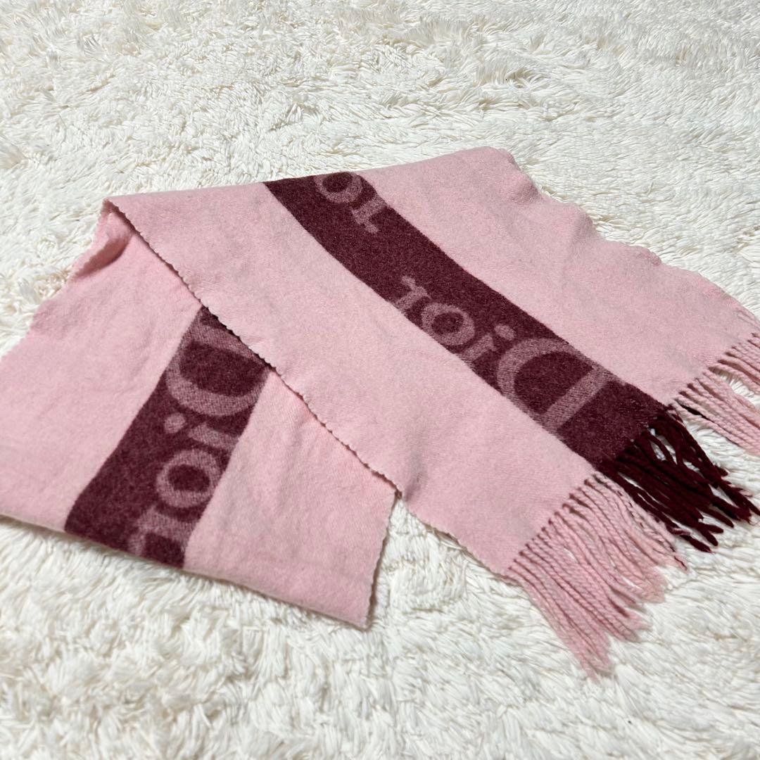 クリスチャンディオール メリノウール カシミヤ フリンジ マフラー ストール