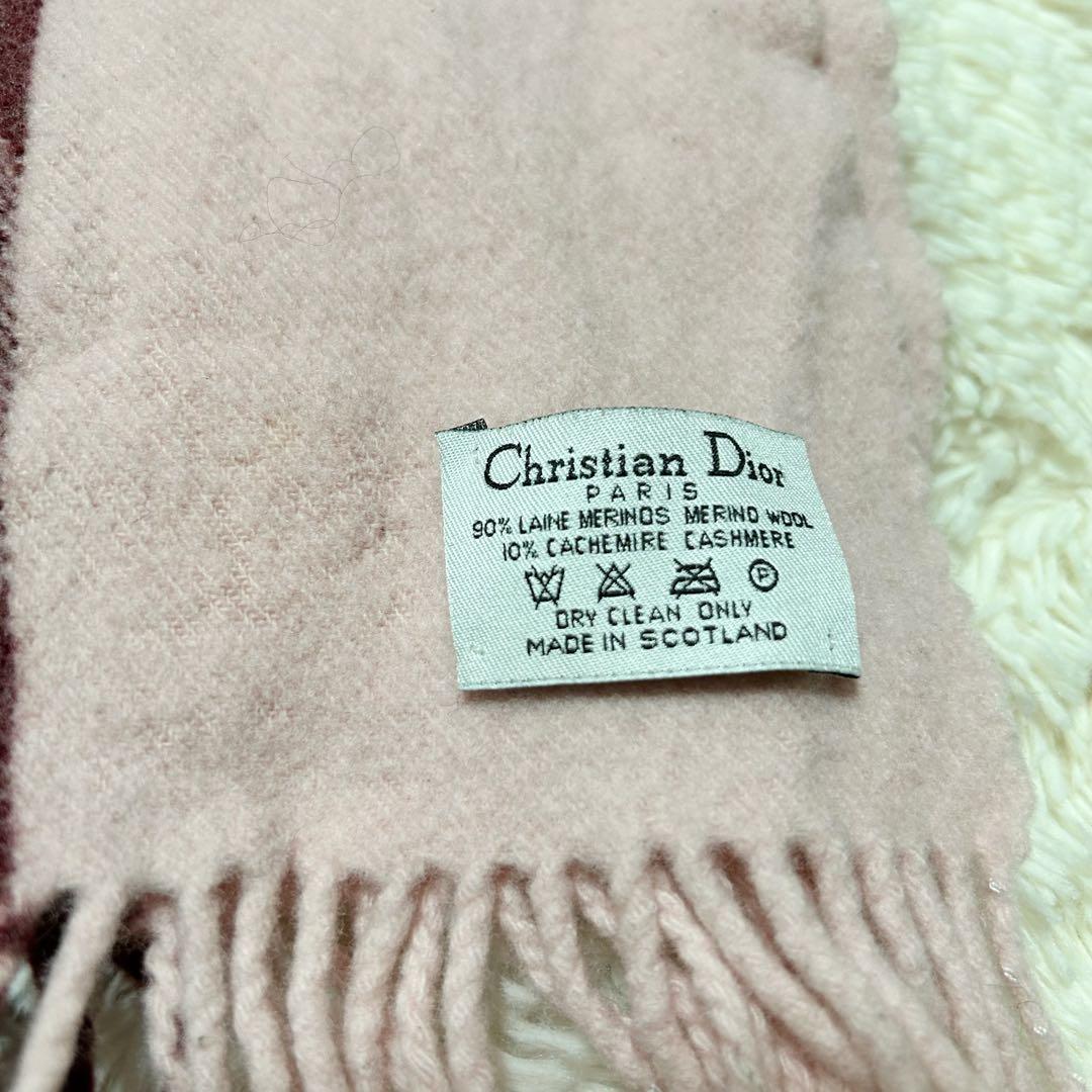 クリスチャンディオール メリノウール カシミヤ フリンジ マフラー ストール