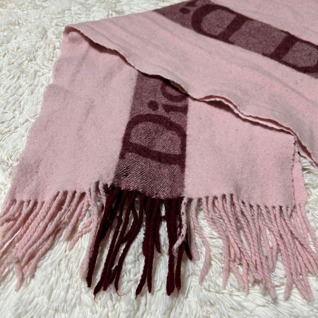 クリスチャンディオール メリノウール カシミヤ フリンジ マフラー ストール