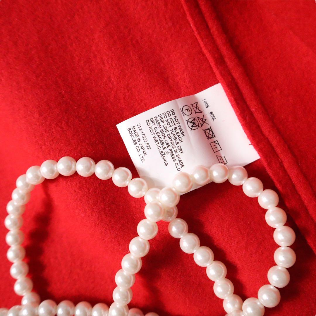 HYKE MELTON HOODED WORK COAT RED 試着程度　新品