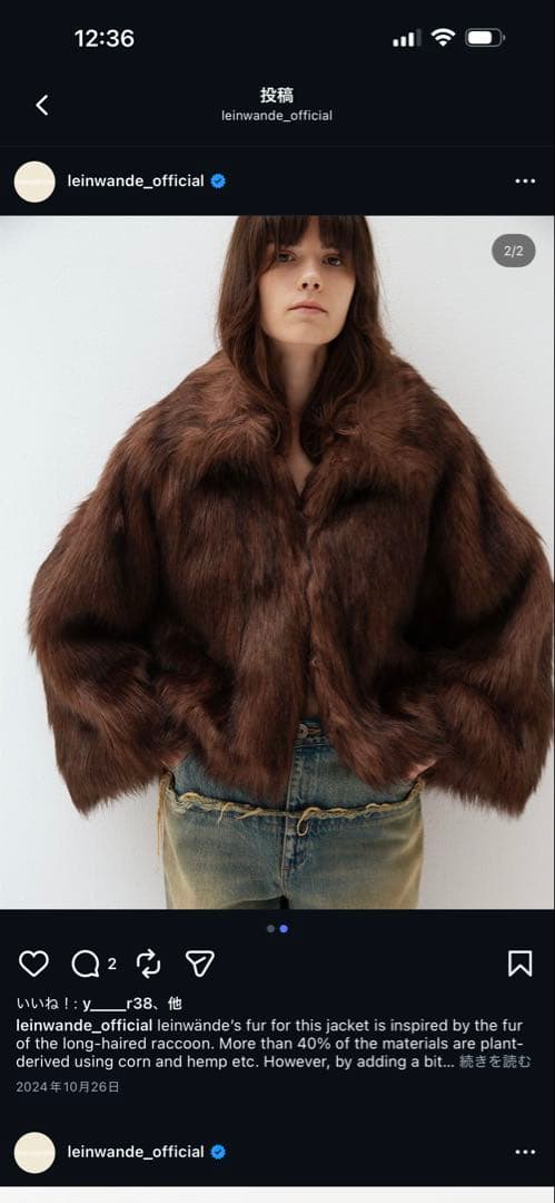 leinwände Vegan Fur Jacket ブラウン F