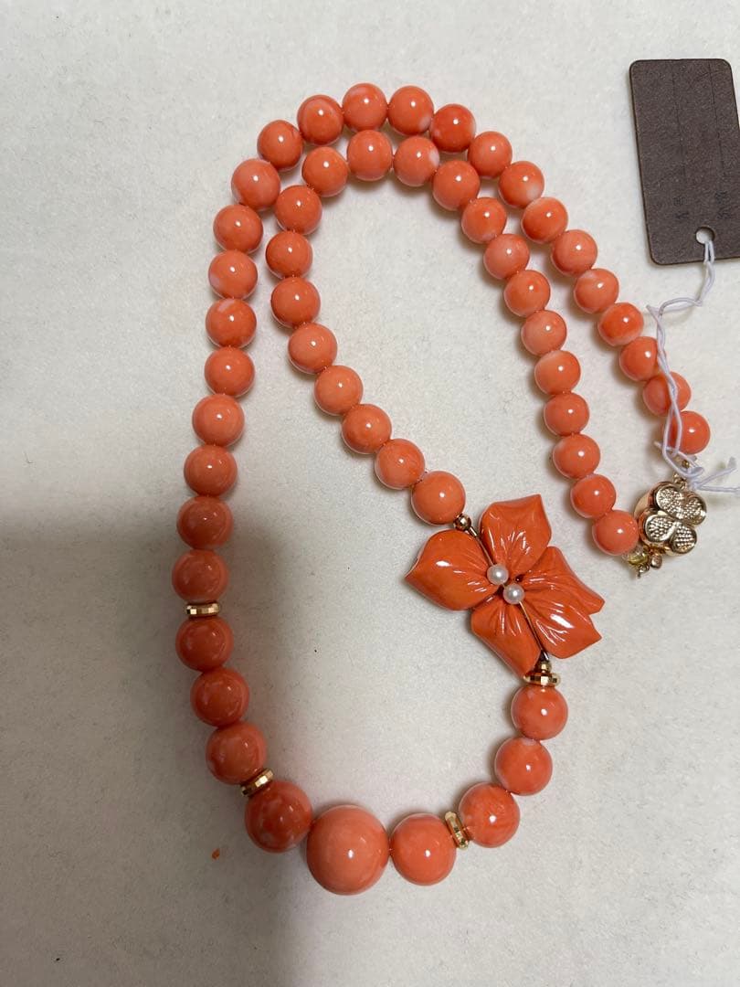 Angel 専用 珊瑚k 14、k 18珠、金重约2.9g、重约48.3g