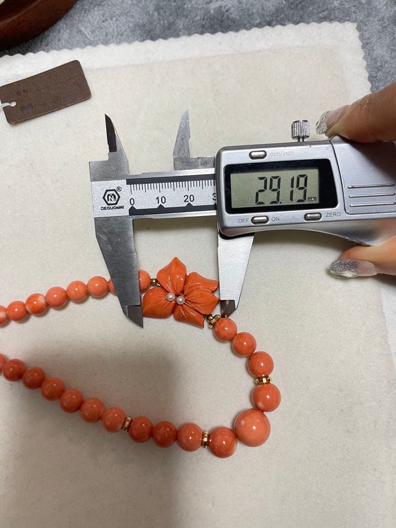 Angel 専用 珊瑚k 14、k 18珠、金重约2.9g、重约48.3g