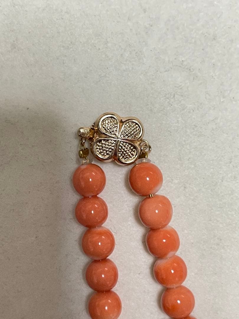 Angel 専用 珊瑚k 14、k 18珠、金重约2.9g、重约48.3g