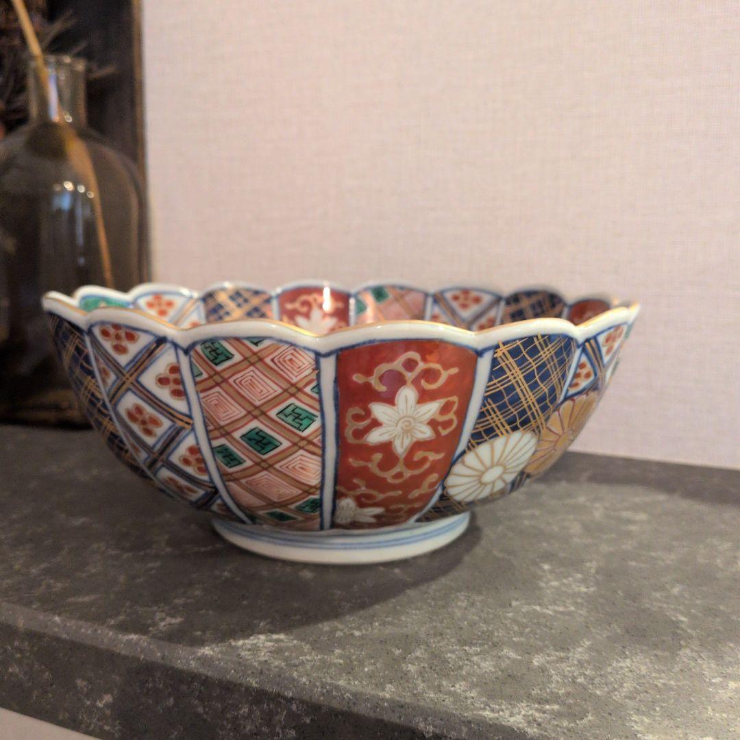 大聖寺伊万里　菊花文　菊花鉢型　お椀　1個　金襴手