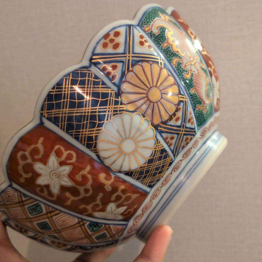 大聖寺伊万里　菊花文　菊花鉢型　お椀　1個　金襴手