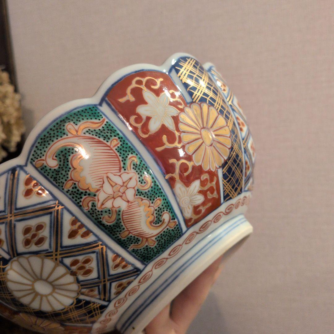 大聖寺伊万里　菊花文　菊花鉢型　お椀　1個　金襴手