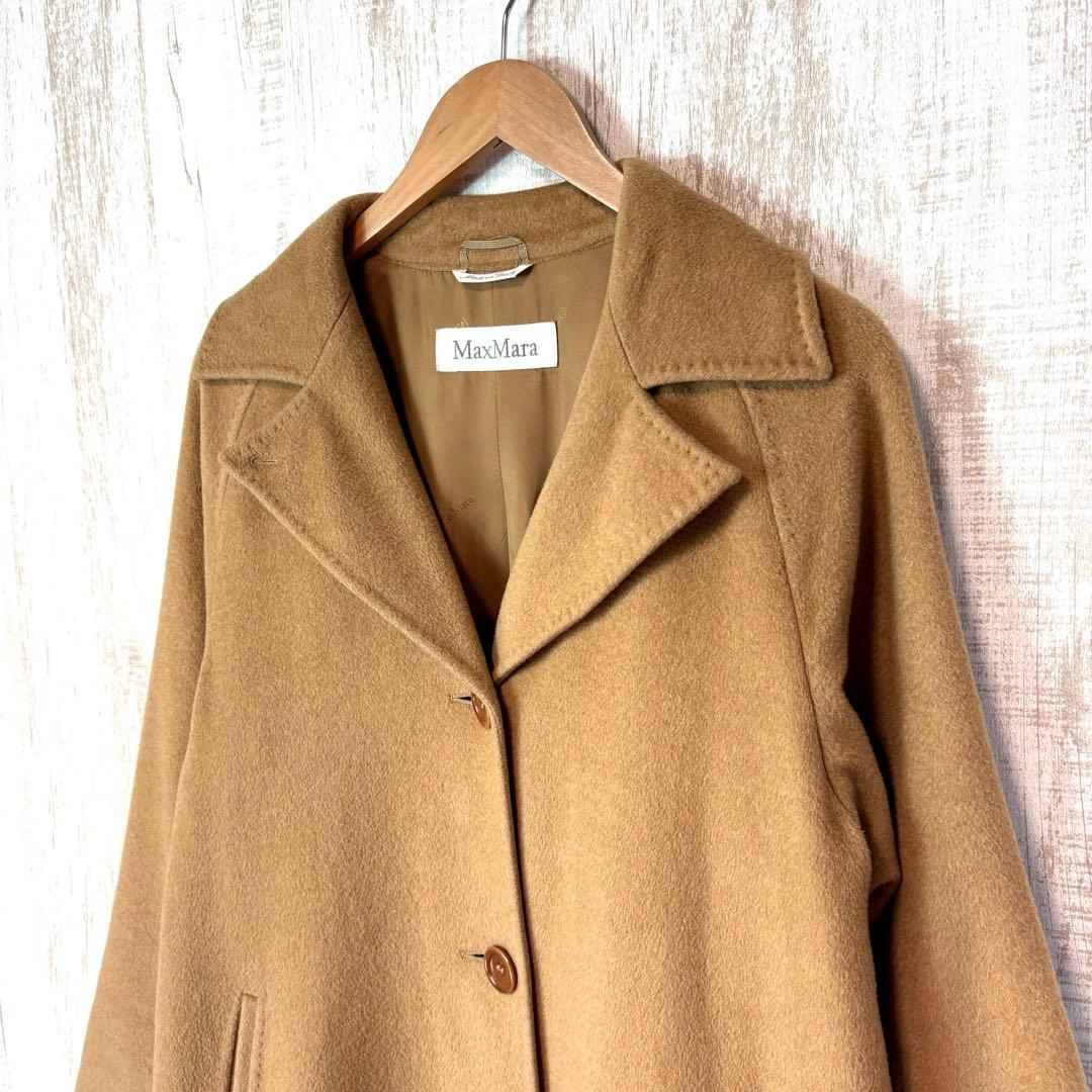 MaxMara マックスマーラ 白タグ キャメルヘアー ロング チェスターコート