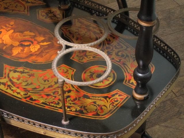 イタリア製 象嵌細工 クラシック トローリーワゴン/キッチンワゴン/ワインラック