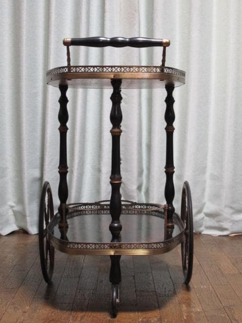 イタリア製 象嵌細工 クラシック トローリーワゴン/キッチンワゴン/ワインラック