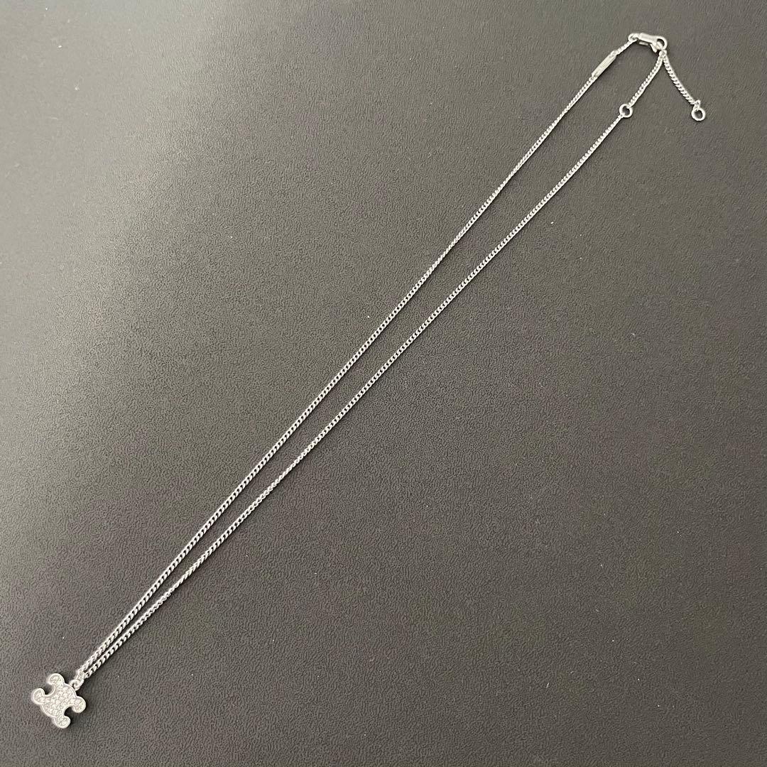 美品 CELINE ネックレス ラインストーン トリオンフ シルバー