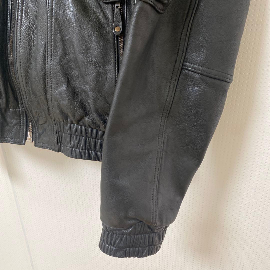 【牛革】KADOYA レザー ライダースジャケット 黒 L ニューコンセプター