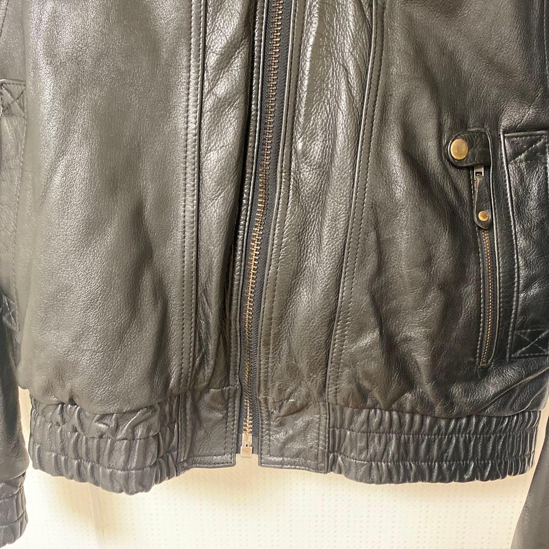 【牛革】KADOYA レザー ライダースジャケット 黒 L ニューコンセプター