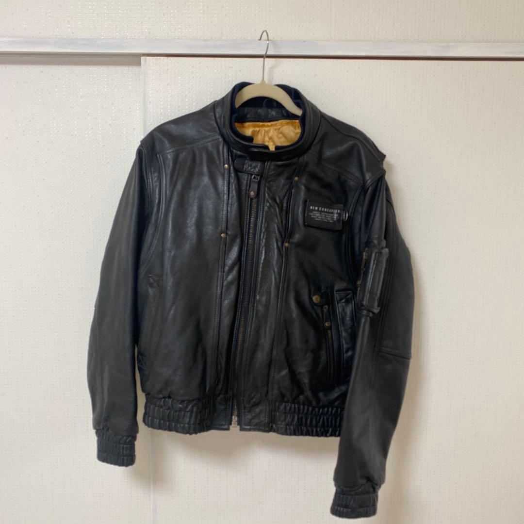 【牛革】KADOYA レザー ライダースジャケット 黒 L ニューコンセプター