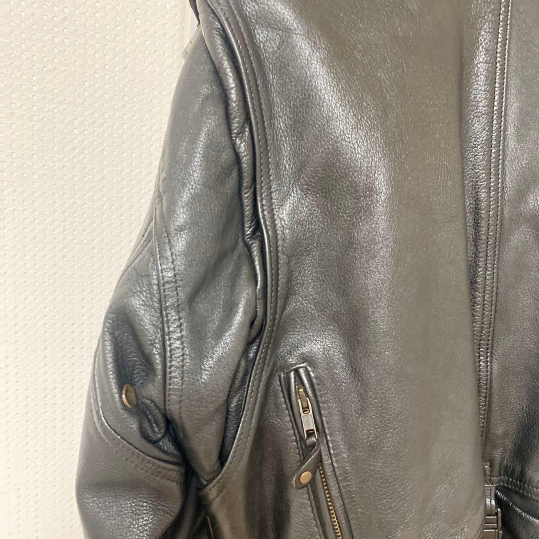 【牛革】KADOYA レザー ライダースジャケット 黒 L ニューコンセプター