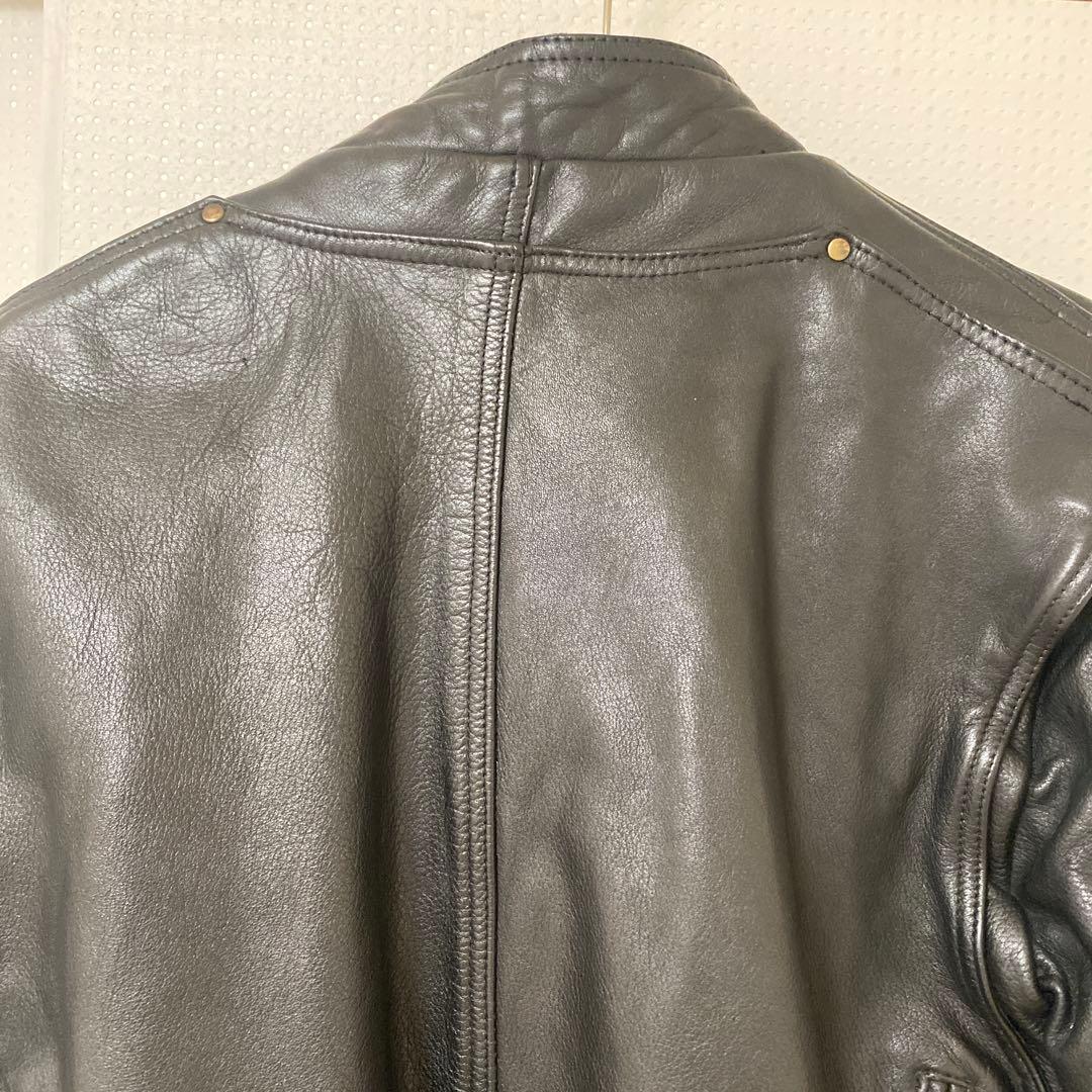 【牛革】KADOYA レザー ライダースジャケット 黒 L ニューコンセプター