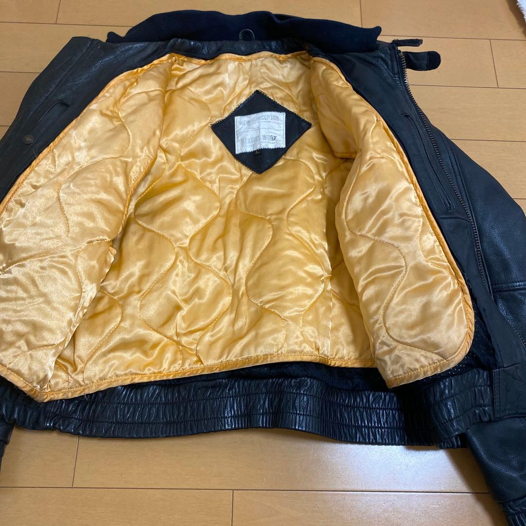 【牛革】KADOYA レザー ライダースジャケット 黒 L ニューコンセプター