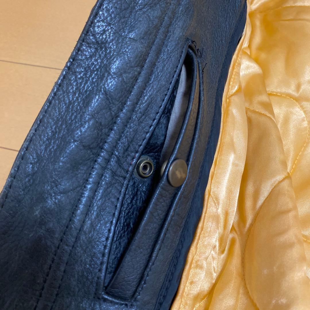 【牛革】KADOYA レザー ライダースジャケット 黒 L ニューコンセプター