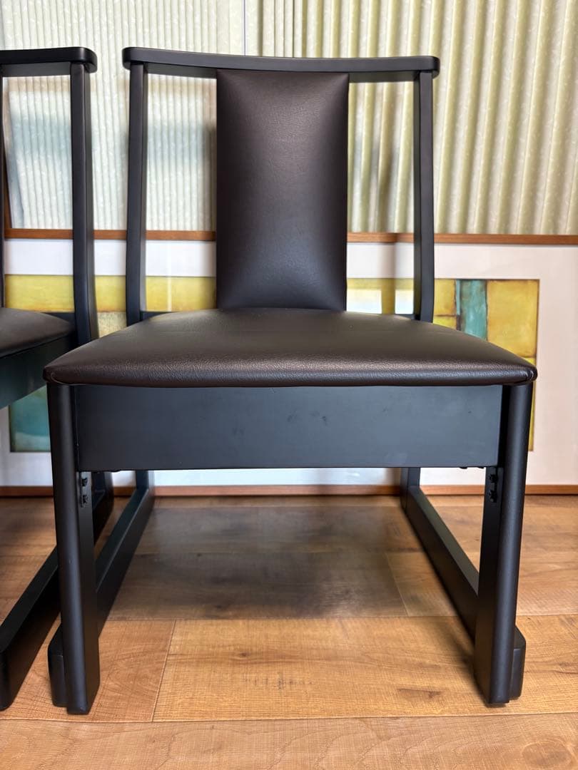 No3 木曽　本山漆器　ダイニングチェア2脚　業務用　低めの　和室にも