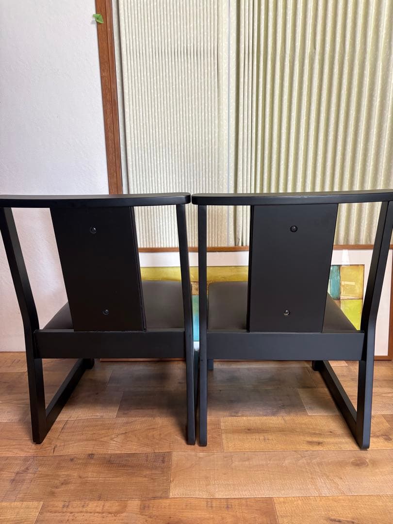 No3 木曽　本山漆器　ダイニングチェア2脚　業務用　低めの　和室にも