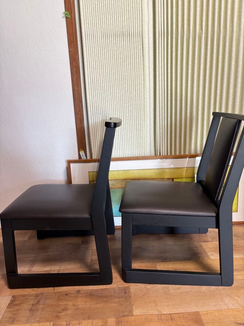 No3 木曽　本山漆器　ダイニングチェア2脚　業務用　低めの　和室にも
