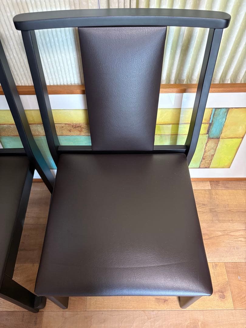 No3 木曽　本山漆器　ダイニングチェア2脚　業務用　低めの　和室にも