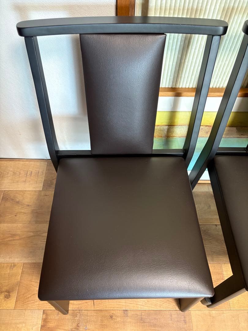No3 木曽　本山漆器　ダイニングチェア2脚　業務用　低めの　和室にも