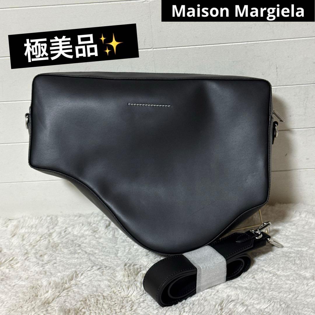 極美品✨MM6 trois6 レザー　クロスショルダーバッグ ブラック