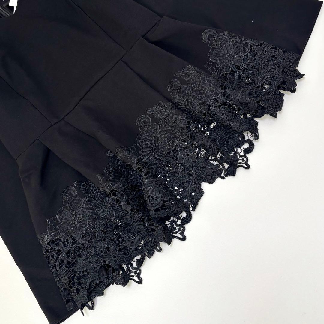 新品　JENNE ジェンヌ ペプラムレース ブラウス シンプル 黒　XL