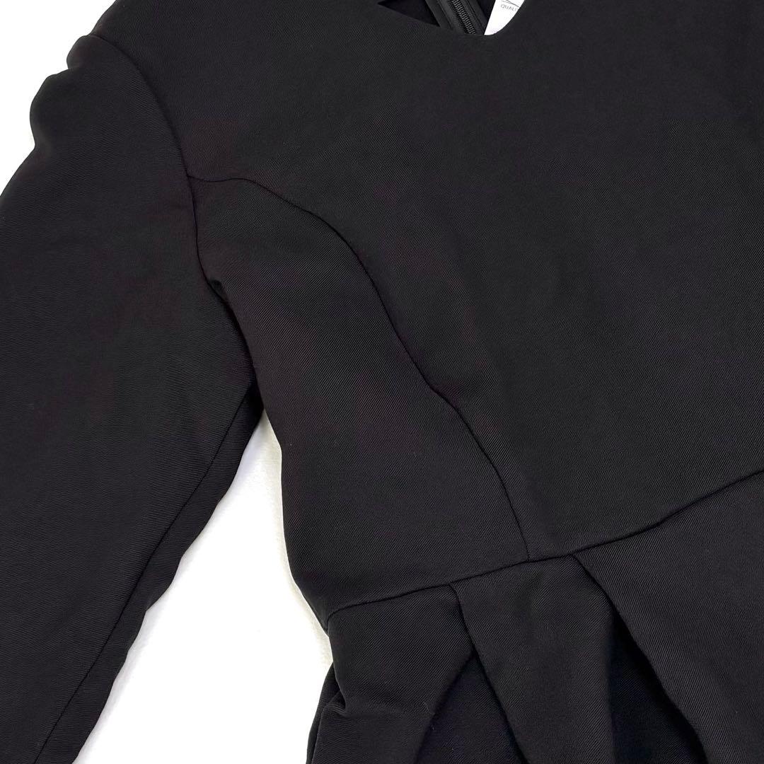 新品　JENNE ジェンヌ ペプラムレース ブラウス シンプル 黒　XL